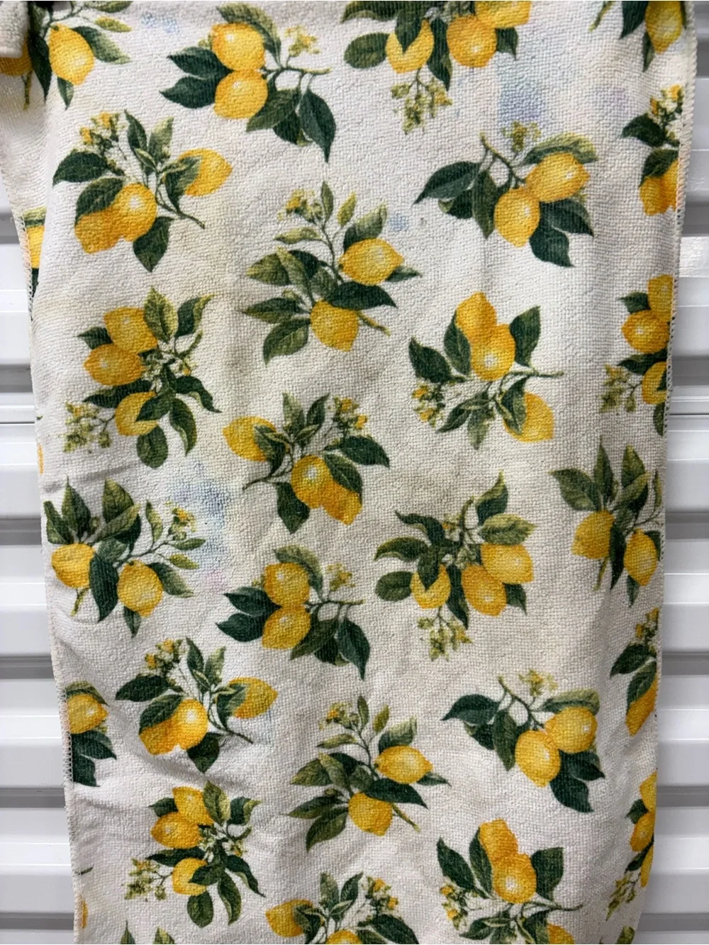 White Yellow Green Lemon Fruit Print Cotton Towel Soft Printed Rectangle 1-Piece